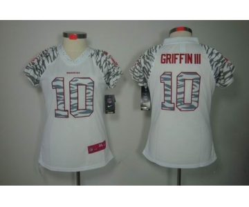 nike women nfl jerseys washington redskins #10 griffiniii field flirt fashion white[zebra]