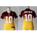 nike women nfl jerseys washington redskins #10 robert griffin iii red-yellow[Elite drift fashion][second version]