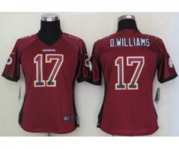 nike women nfl jerseys washington redskins #17 d.williams burgundy red[Elite drift fashion]