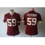 nike women nfl jerseys washington redskins #59 fletcher red[nike limited]