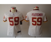 nike women nfl jerseys washington redskins #59 fletcher white[nike limited]