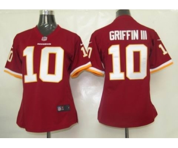 nike women nfl washington redskins #10 griffin iii red[nike]