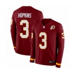 Youth Nike Washington Redskins #3 Dustin Hopkins Limited Burgundy Therma Long Sleeve NFL Jersey