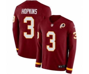 Youth Nike Washington Redskins #3 Dustin Hopkins Limited Burgundy Therma Long Sleeve NFL Jersey