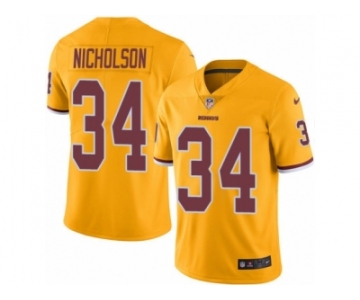 Youth Nike Washington Redskins #34 Montae Nicholson Limited Gold Rush NFL Jersey