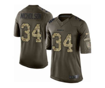 Youth Nike Washington Redskins #34 Montae Nicholson Limited Green Salute to Service NFL Jersey