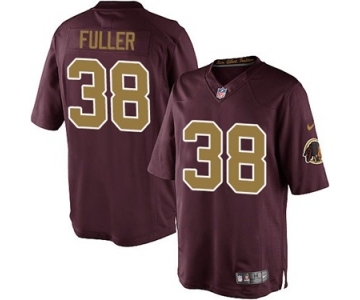 Youth Nike Washington Redskins #38 Kendall Fuller Limited Burgundy Red Gold Number Alternate 80TH Anniversary NFL Jersey