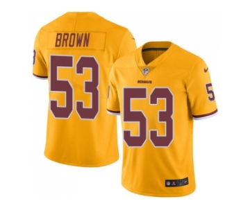 Youth Nike Washington Redskins #53 Zach Brown Gold Stitched NFL Limited Rush Jersey