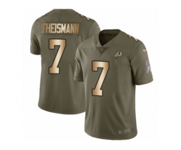 Youth Nike Washington Redskins #7 Joe Theismann Limited Olive Gold 2017 Salute to Service NFL Jersey