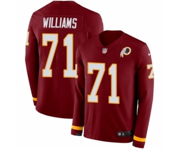 Youth Nike Washington Redskins #71 Trent Williams Limited Burgundy Therma Long Sleeve NFL Jersey