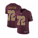 Youth Nike Washington Redskins #72 Geron Christian Burgundy Red Gold Number Alternate 80TH Anniversary Vapor Untouchable Elite Player NFL Jersey