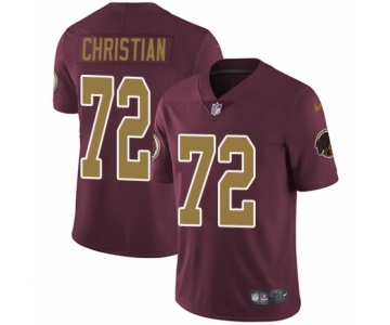 Youth Nike Washington Redskins #72 Geron Christian Burgundy Red Gold Number Alternate 80TH Anniversary Vapor Untouchable Elite Player NFL Jersey