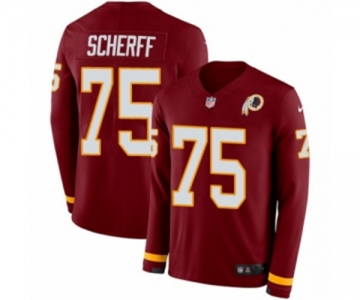 Youth Nike Washington Redskins #75 Brandon Scherff Limited Burgundy Therma Long Sleeve NFL Jersey