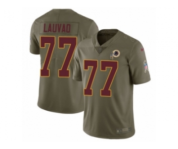 Youth Nike Washington Redskins #77 Shawn Lauvao Limited Olive 2017 Salute to Service NFL Jersey