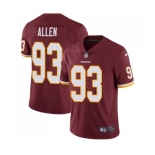 Youth Nike Washington Redskins #93 Jonathan Allen Burgundy Red Team Color Vapor Untouchable Elite Player NFL Jersey