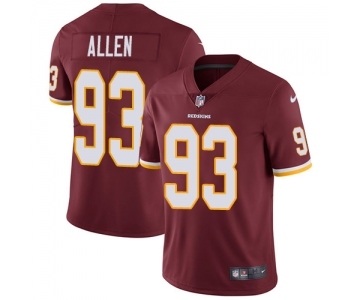 Youth Nike Washington Redskins #93 Jonathan Allen Burgundy Red Team Color Vapor Untouchable Elite Player NFL Jersey