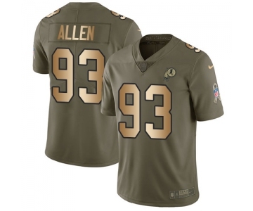 Youth Nike Washington Redskins #93 Jonathan Allen Limited Olive Gold 2017 Salute to Service NFL Jersey