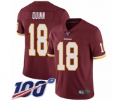 Youth Washington Redskins #18 Trey Quinn Burgundy Red Team Color Vapor Untouchable Limited Player 100th Season Football Jersey