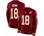 Youth Washington Redskins #18 Trey Quinn Limited Burgundy Therma Long Sleeve Football Jersey