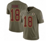 Youth Washington Redskins #18 Trey Quinn Limited Olive 2017 Salute to Service Football Jersey