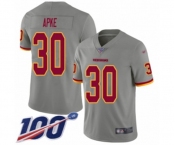 Youth Washington Redskins #30 Troy Apke Limited Gray Inverted Legend 100th Season Football Jersey