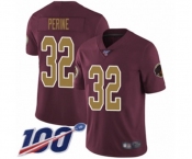 Youth Washington Redskins #32 Samaje Perine Burgundy Red Gold Number Alternate 80TH Anniversary Vapor Untouchable Limited Player 100th Season Football Jers