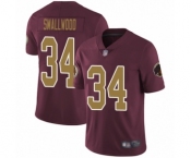 Youth Washington Redskins #34 Wendell Smallwood Burgundy Red Gold Number Alternate 80TH Anniversary Vapor Untouchable Limited Player Football Jersey