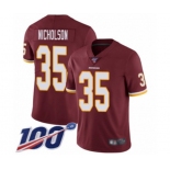 Youth Washington Redskins #35 Montae Nicholson Burgundy Red Team Color Vapor Untouchable Limited Player 100th Season Football Jersey