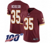 Youth Washington Redskins #35 Montae Nicholson Burgundy Red Team Color Vapor Untouchable Limited Player 100th Season Football Jersey