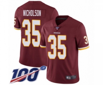 Youth Washington Redskins #35 Montae Nicholson Burgundy Red Team Color Vapor Untouchable Limited Player 100th Season Football Jersey