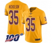 Youth Washington Redskins #35 Montae Nicholson Limited Gold Rush Vapor Untouchable 100th Season Football Jersey