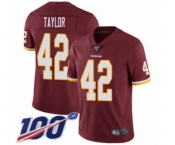 Youth Washington Redskins #42 Charley Taylor Burgundy Red Team Color Vapor Untouchable Limited Player 100th Season Football Jersey