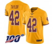 Youth Washington Redskins #42 Charley Taylor Limited Gold Rush Vapor Untouchable 100th Season Football Jersey