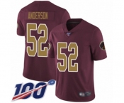 Youth Washington Redskins #52 Ryan Anderson Burgundy Red Gold Number Alternate 80TH Anniversary Vapor Untouchable Limited Player 100th Season Football Jers