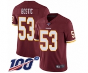 Youth Washington Redskins #53 Jon Bostic Burgundy Red Team Color Vapor Untouchable Limited Player 100th Season Football Jersey