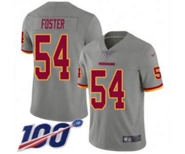 Youth Washington Redskins #54 Mason Foster Limited Gray Inverted Legend 100th Season Football Jersey