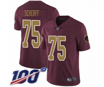 Youth Washington Redskins #75 Brandon Scherff Burgundy Red Gold Number Alternate 80TH Anniversary Vapor Untouchable Limited Player 100th Season Football Je