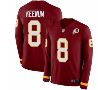 Youth Washington Redskins #8 Case Keenum Limited Burgundy Therma Long Sleeve Football Jersey