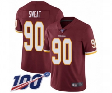 Youth Washington Redskins #90 Montez Sweat Burgundy Red Team Color Vapor Untouchable Limited Player 100th Season Football Jersey