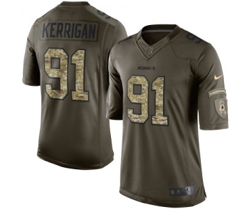 Youth Washington Redskins #91 Ryan Kerrigan Elite Green Salute to Service Football Jersey