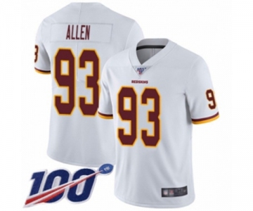 Youth Washington Redskins #93 Jonathan Allen White Vapor Untouchable Limited Player 100th Season Football Jersey