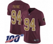 Youth Washington Redskins #94 Da'Ron Payne Burgundy Red Gold Number Alternate 80TH Anniversary Vapor Untouchable Limited Player 100th Season Football Jerse