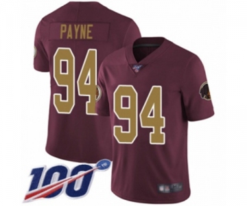 Youth Washington Redskins #94 Da'Ron Payne Burgundy Red Gold Number Alternate 80TH Anniversary Vapor Untouchable Limited Player 100th Season Football Jerse