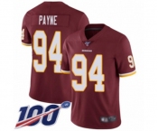 Youth Washington Redskins #94 Da'Ron Payne Burgundy Red Team Color Vapor Untouchable Limited Player 100th Season Football Jersey