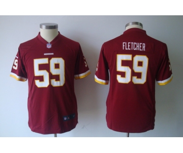 nike youth nfl jerseys washington redskins #59 fletcher red[nike]