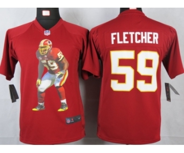 nike youth nfl jerseys washington redskins #59 fletcher red[portrait fashion]