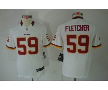 nike youth nfl jerseys washington redskins #59 fletcher white[nike limited]