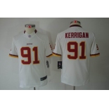 nike youth nfl jerseys washington redskins #91 kerrigan white[nike limited]