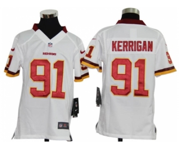 nike youth nfl jerseys washington redskins #91 kerrigan white[nike]