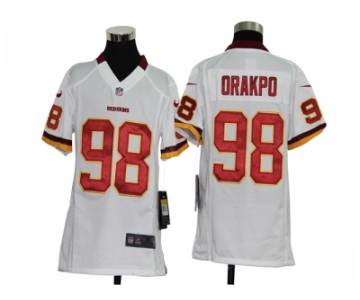 nike youth nfl jerseys washington redskins #98 orakpo white[nike]